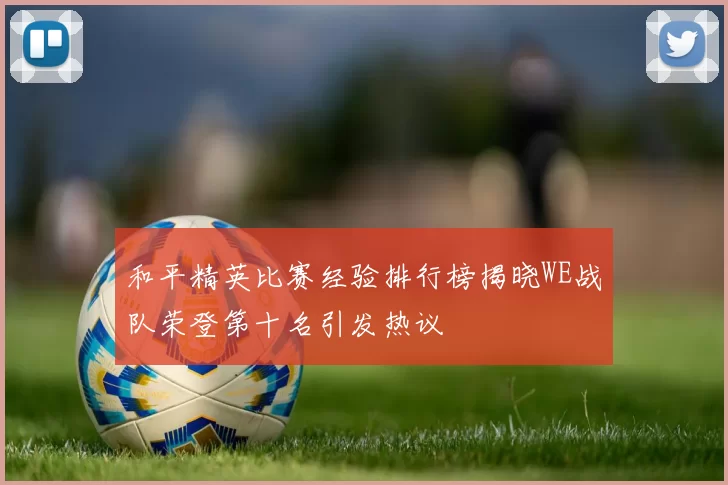 和平精英比赛经验排行榜揭晓WE战队荣登第十名引发热议